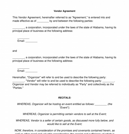Vendor Agreement