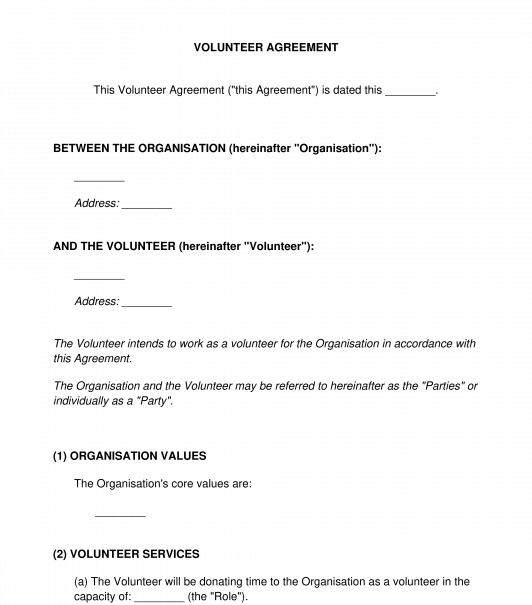 Volunteer Agreement