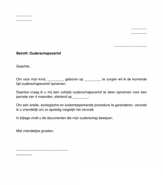 verzoek-om-ouderschapsverlof-model-voorbeeld