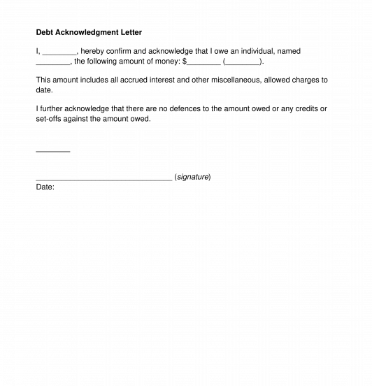 Acknowledgement Of Debt
