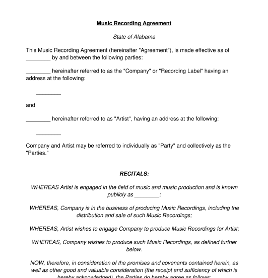 Record Producer Contract Template